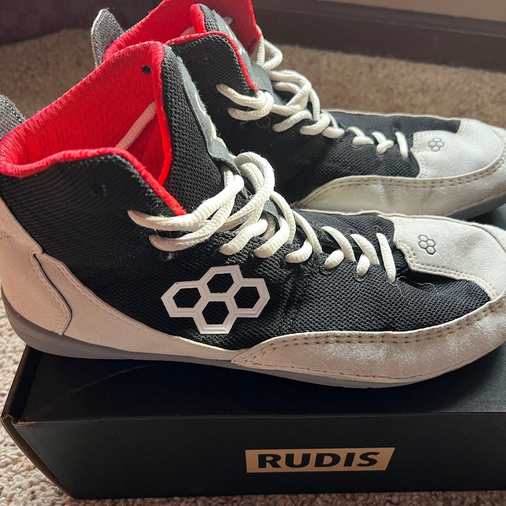 Men's Red, White and Black Rudi Wrestling Shoes Sz 9